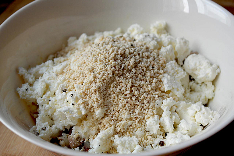 Traditional Epirus chicken pie with trachana and feta cheese