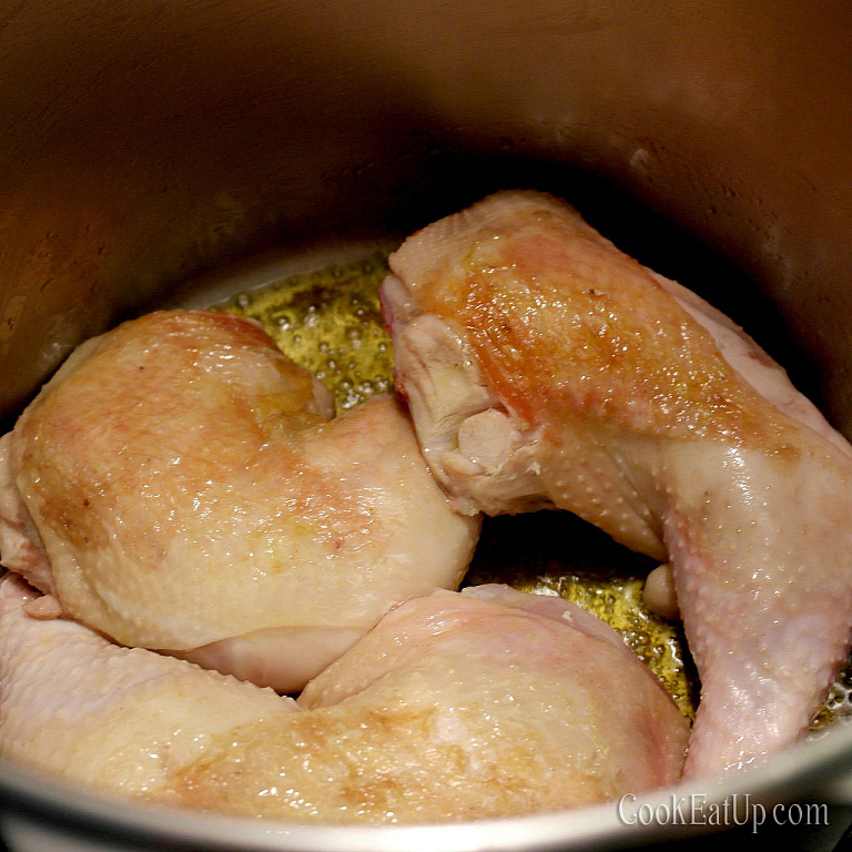 Greek chicken with okra in a fresh tomato sauce recipe