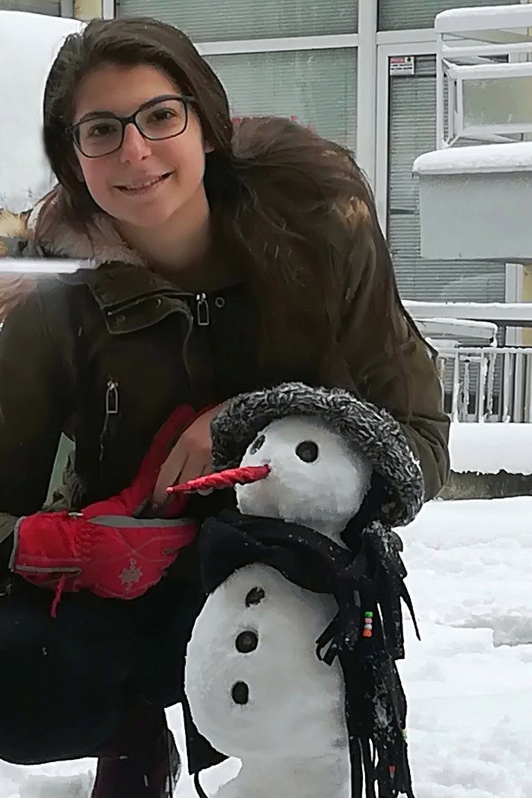 xristina and snowman